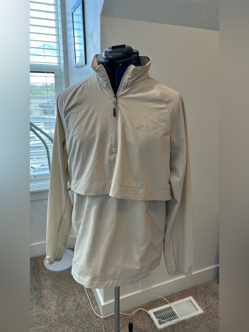 New Balance Light Beige Half-Zip Running Pullover